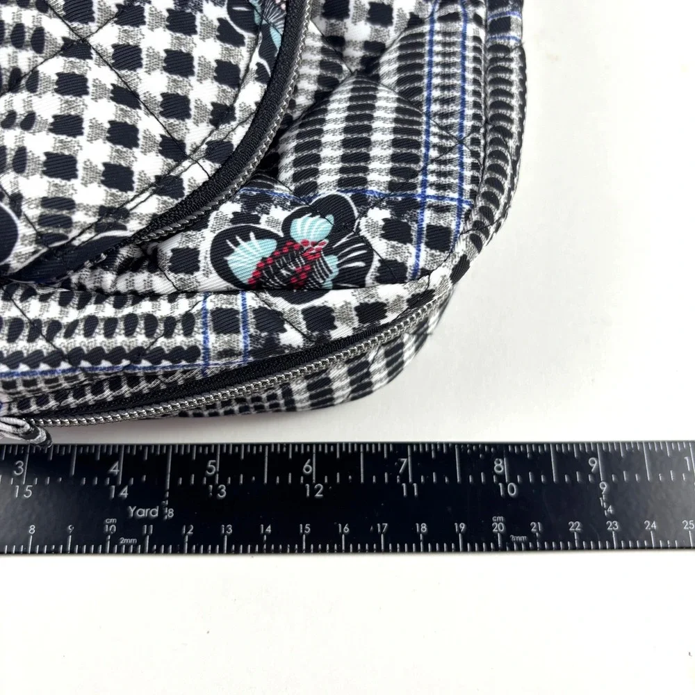 New Vera‎ Bradley Performance Twill Cosmetic Bag Seaworthy Plaid Floral Quilted